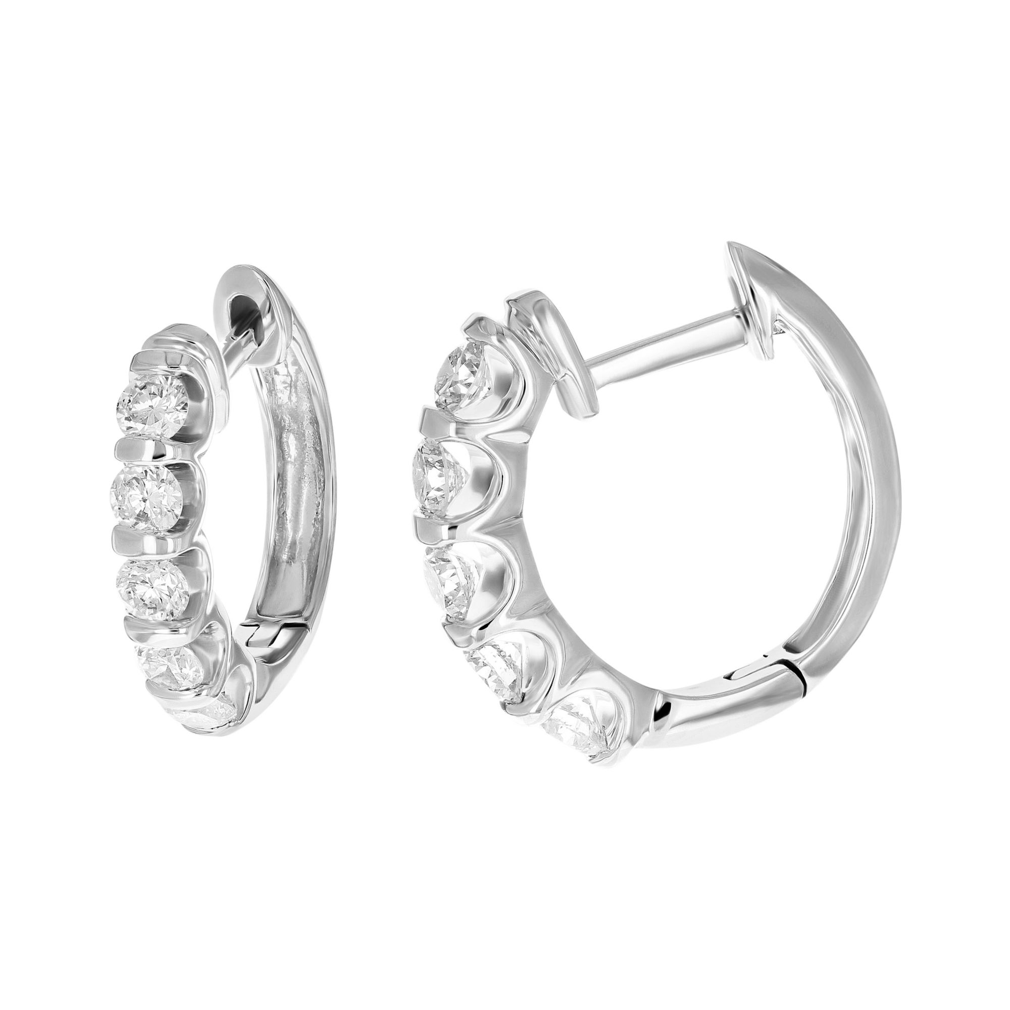 Amairah 1.00 ct. t.w. Diamond Hoop Earrings in 10k White Gold