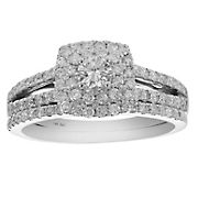 Amairah 1.00 ct. t.w. Diamond Prong Set Engagment Ring and Wedding Band in 14k White Gold, Size 5.5