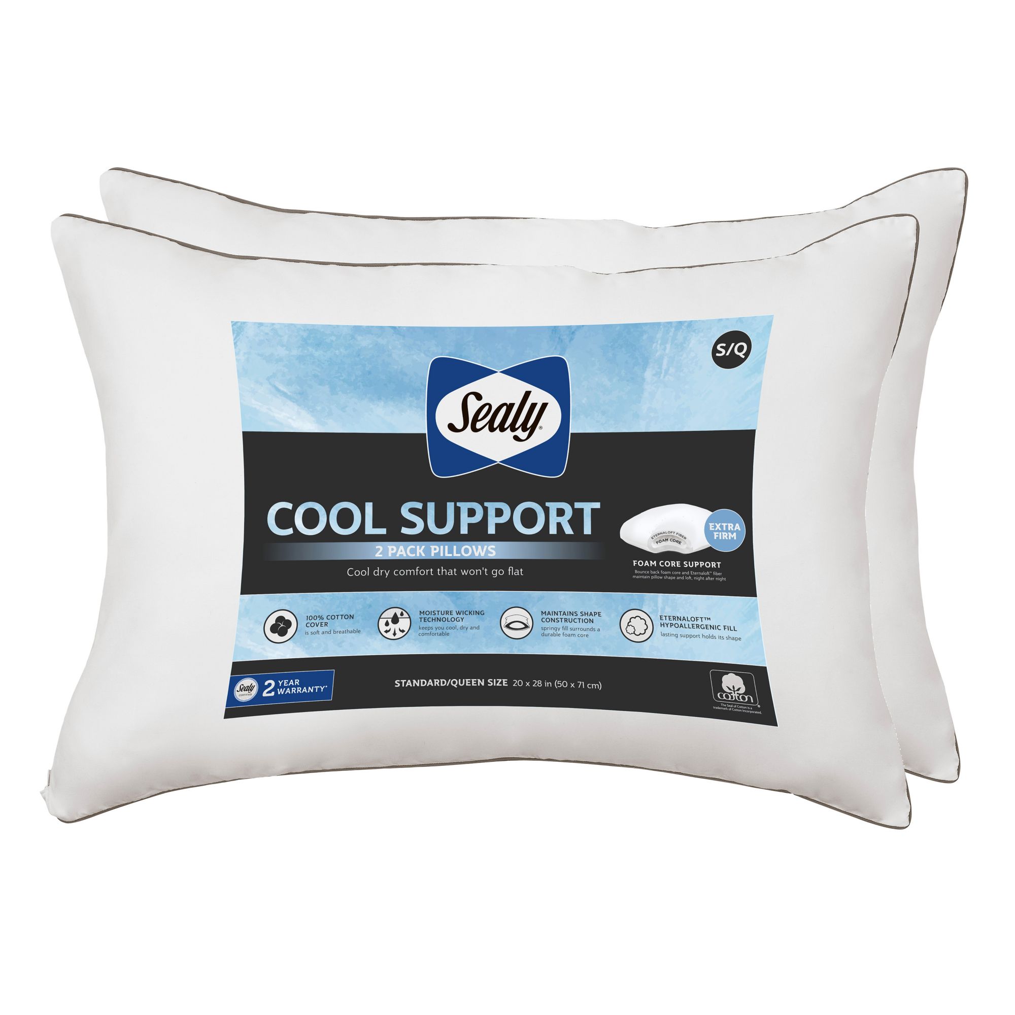 Sealy Extra Firm Support Standard/Queen Size Pillow