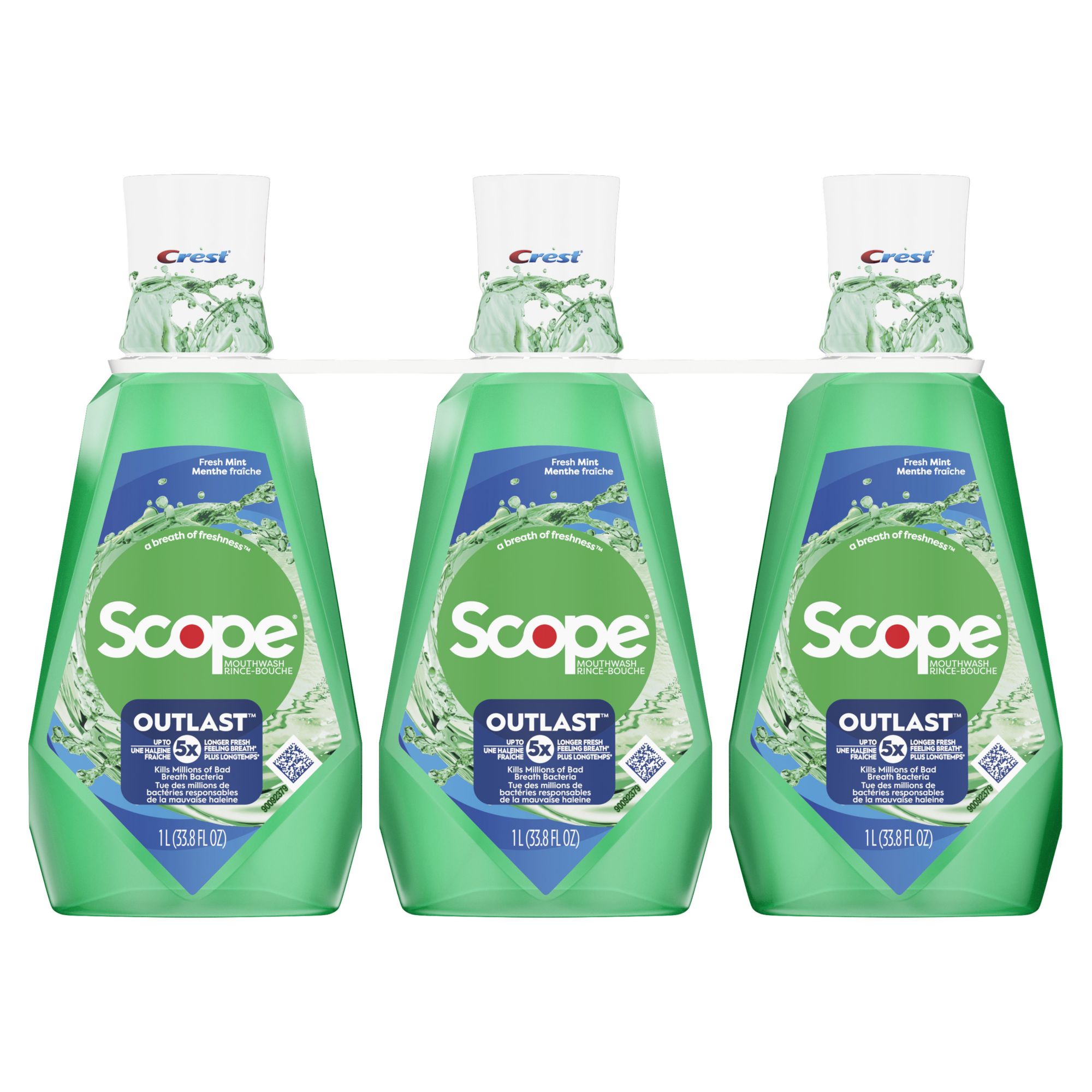 Crest Scope Outlast Mint Mouthwash, 3 pk./1L