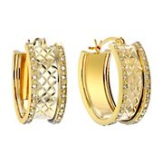 Amairah .25 ct. t.w. Diamond Hoop Earrings in Yellow Gold Plated Sterling Silver