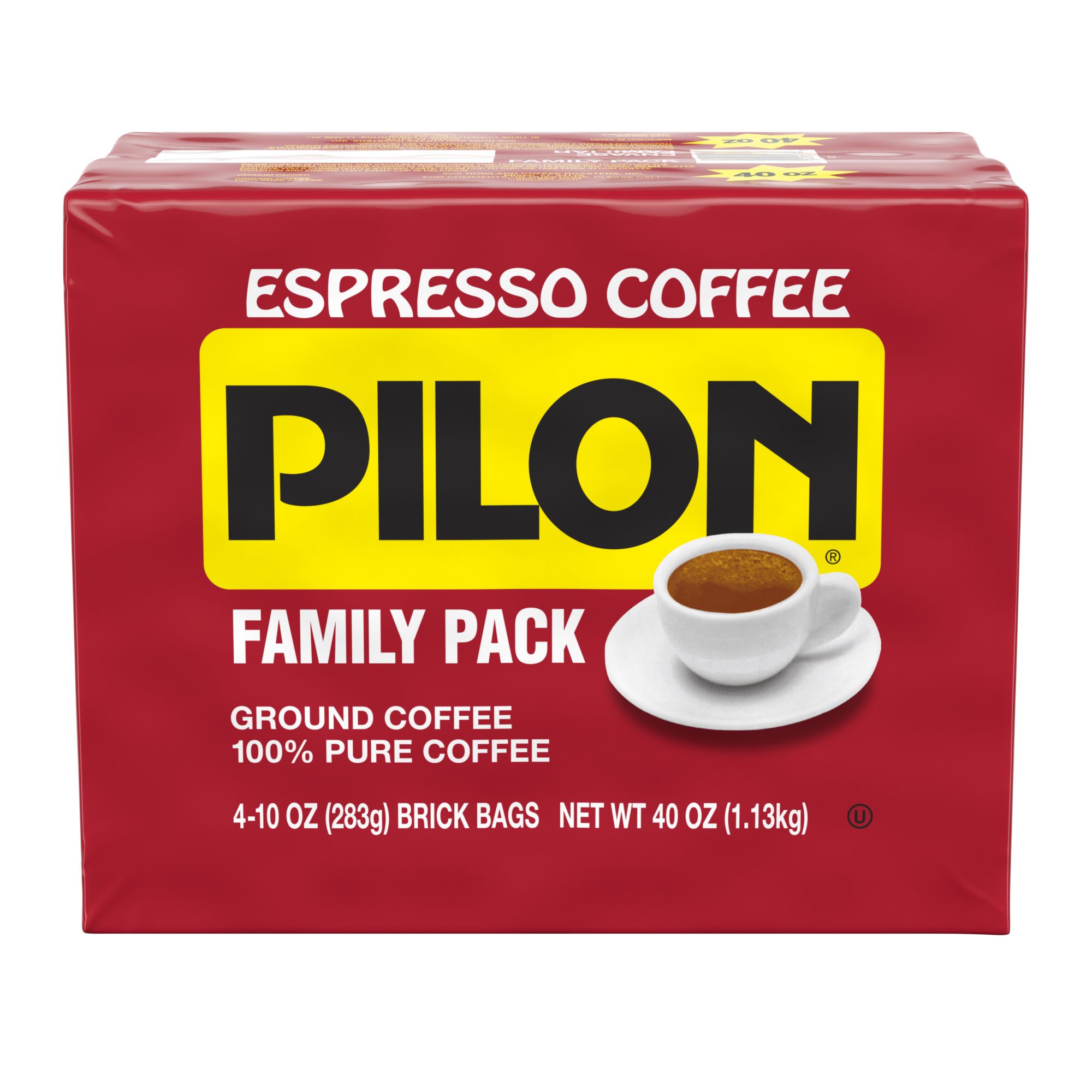 Café Pilon Espresso Coffee Ground Molido 100% Pure 36 Ounce Can (1 Can)