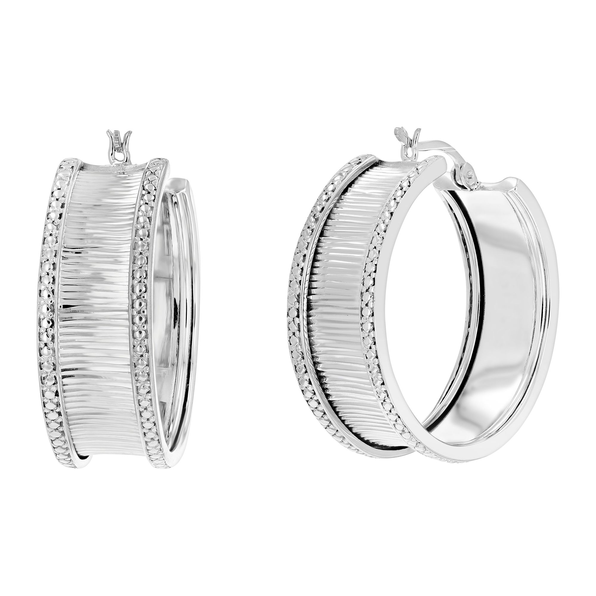 Amairah .25 ct. t.w. Diamond Hoop Earrings in Sterling Silver