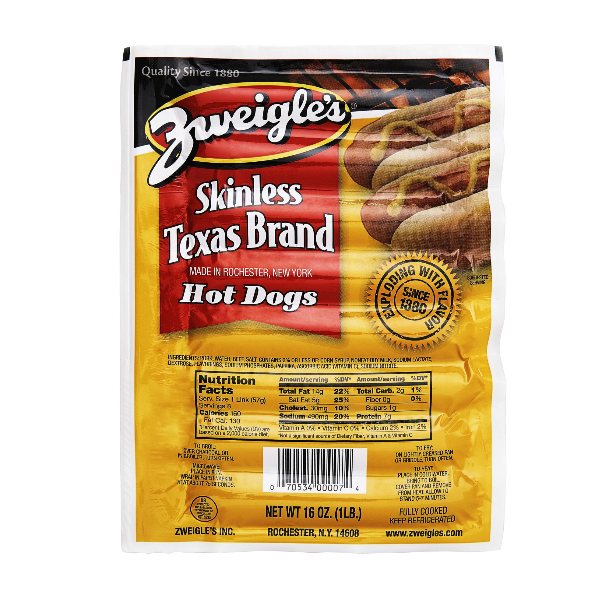 Skinless Franks 5 to 1 (10 lbs) - Dearborn Brand