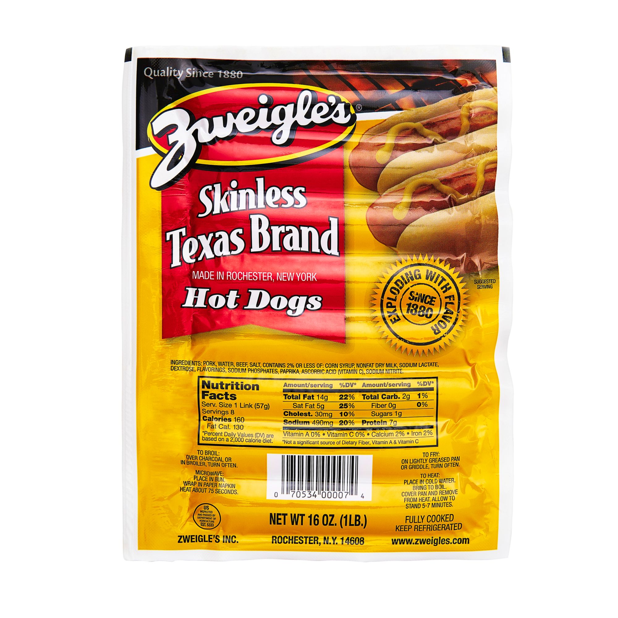 Skinless Franks 5 to 1 (10 lbs) - Dearborn Brand