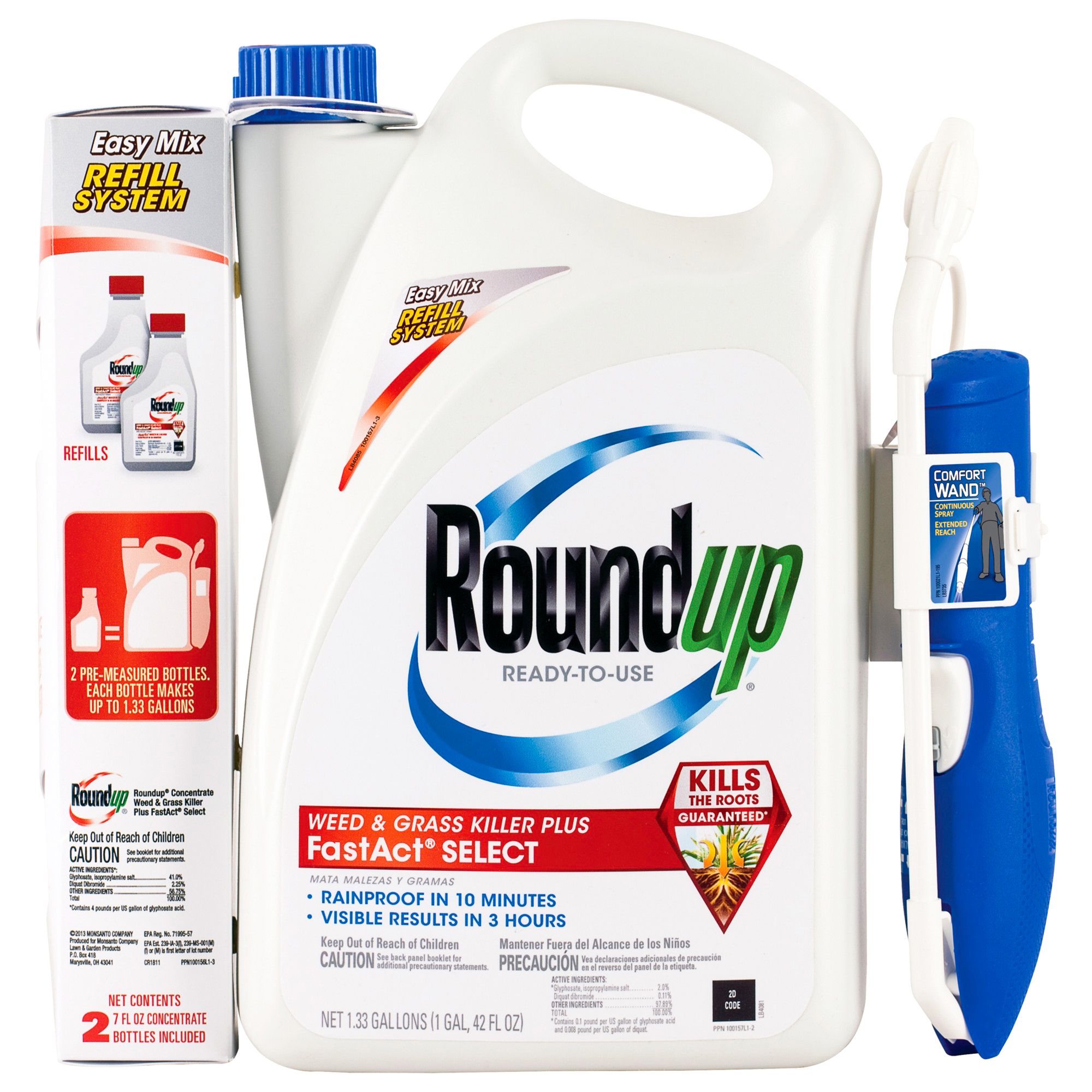 Roundup Ready-to-Use Weed and Grass Killer Plus, 1.33 gal. with Bonus Concentrate Refill, 2 pk./7 oz.