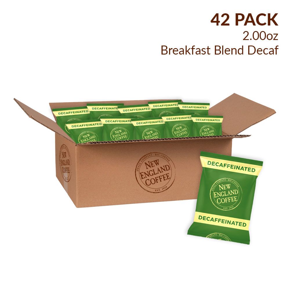 New England Coffee Decaffeinated Blend Ground Coffee Individual Packs, 42 pk./2 oz.