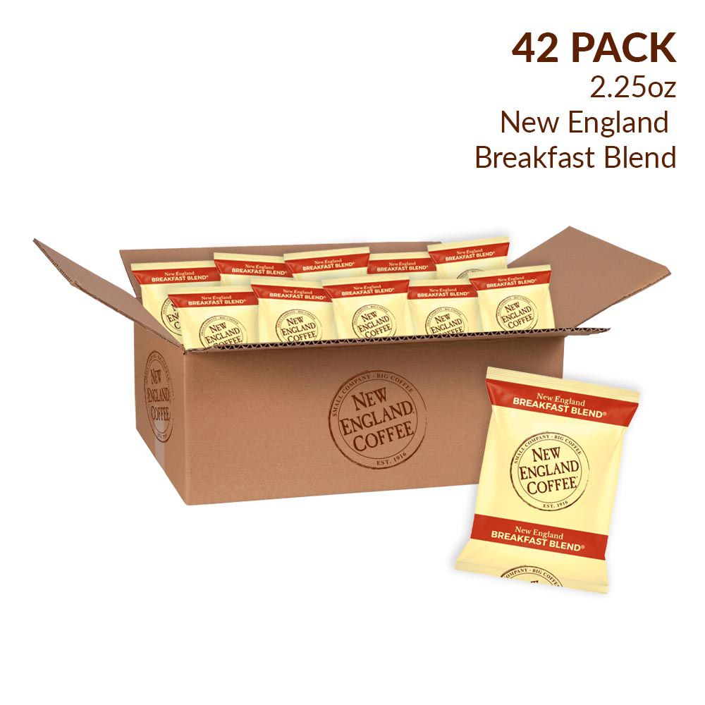 New England Coffee Breakfast Blend Ground Coffee Individual Packs, 42 pk./2.25 oz.