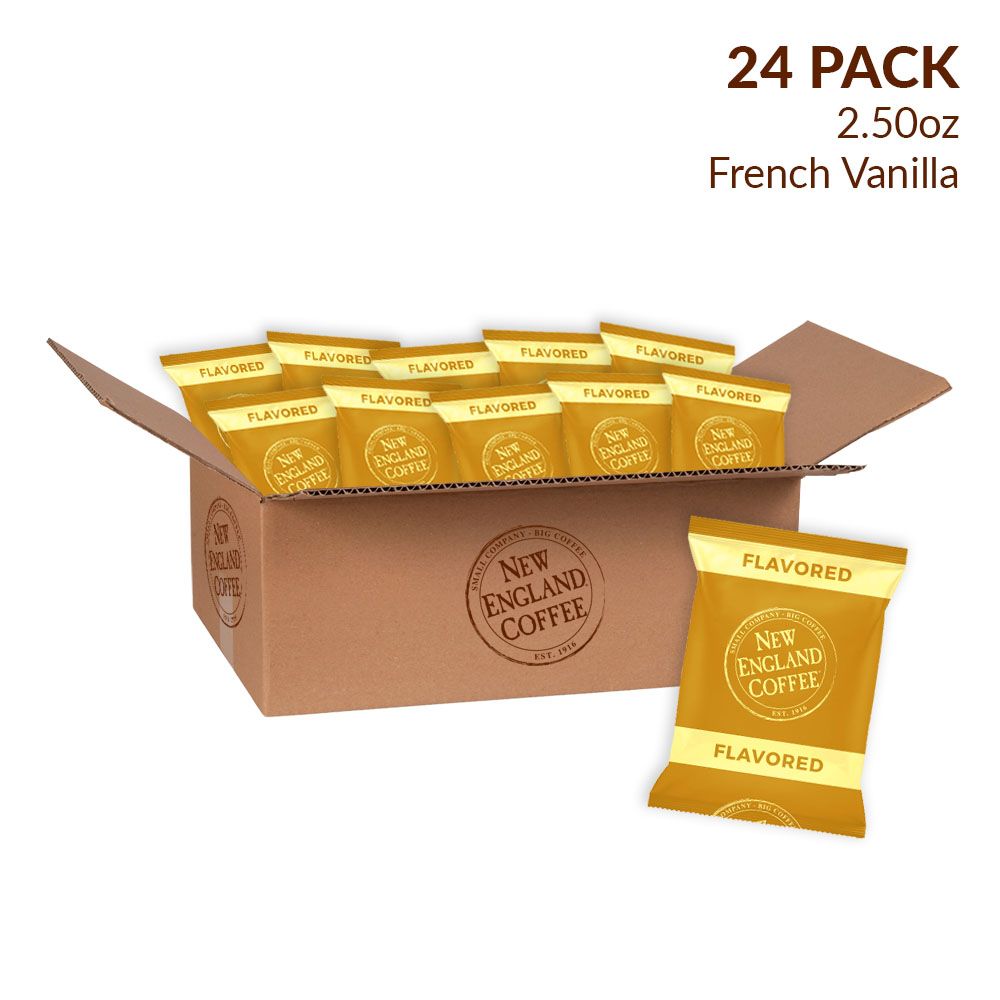 New England Coffee French Vanilla Blend Ground Coffee Individual Packs, 24 pk./2.5 oz.