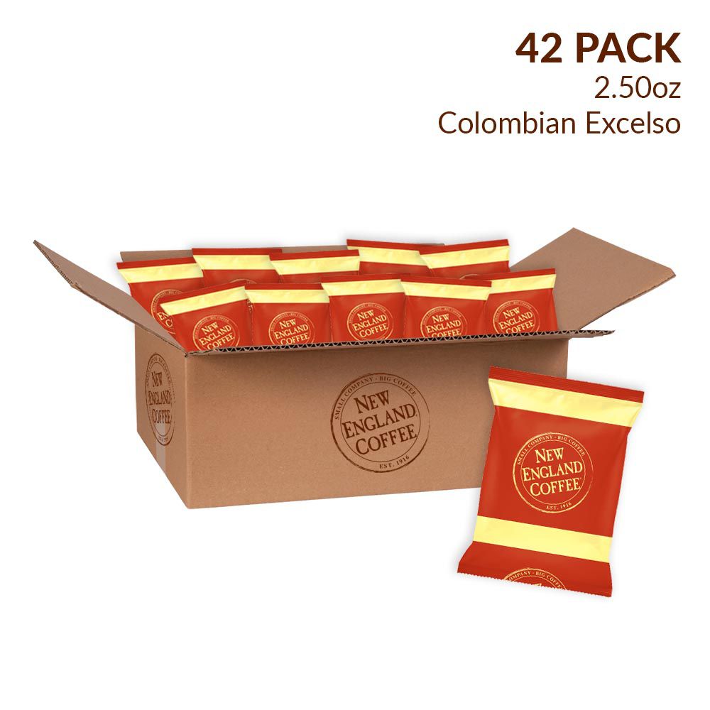 New England Coffee Colombian Excelso Ground Coffee Individual Packs, 42 pk./2.5 oz.