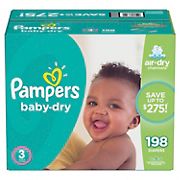 Pampers Baby Dry Diapers, Size 3, 198 ct.