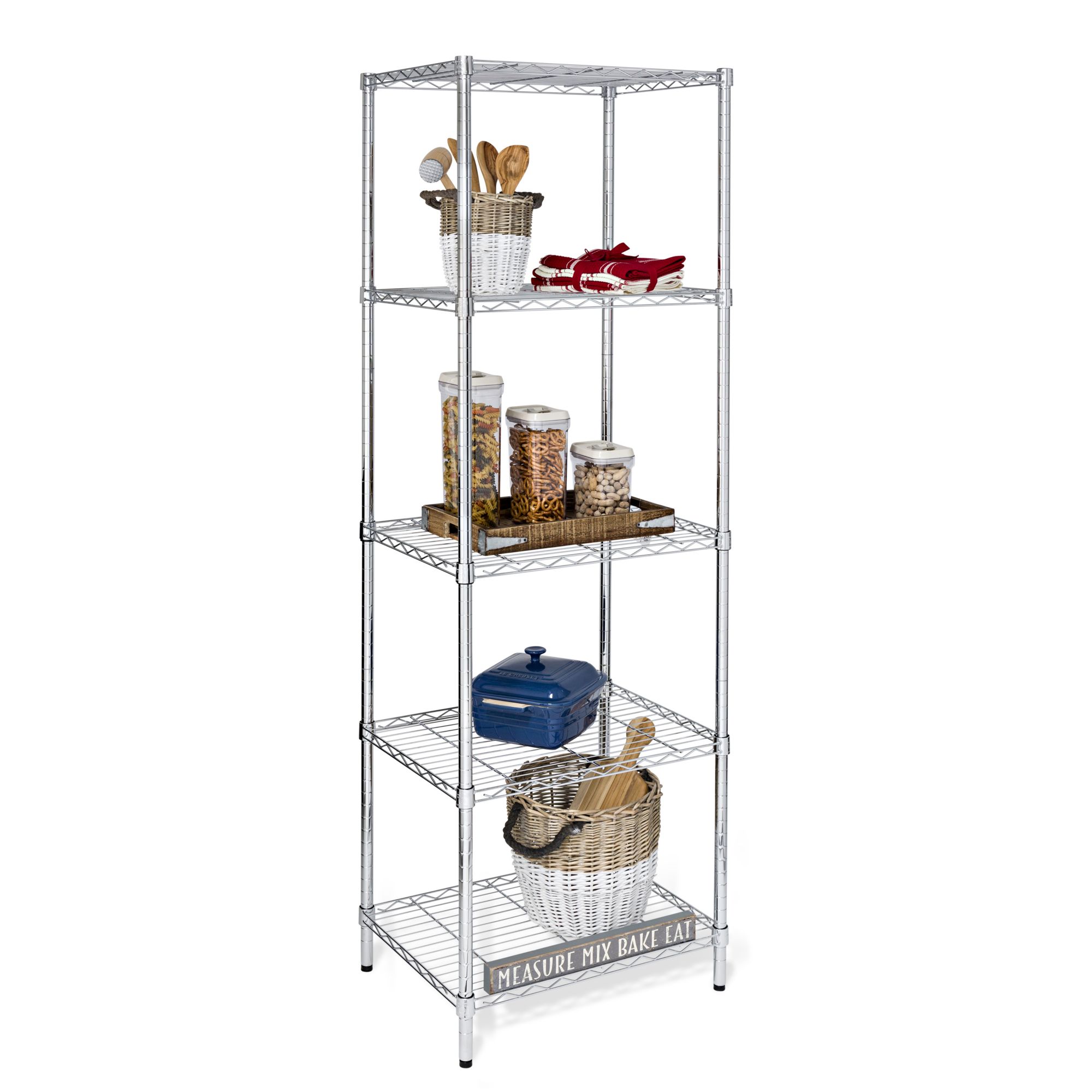 Honey-Can-Do 5-Tier Adjustable Shelving Unit - Chrome