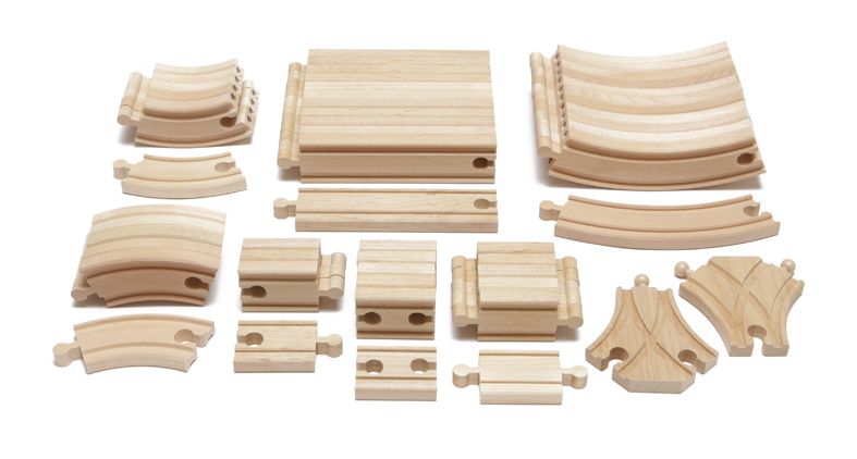 Maxim Enterprise 54-Pc. Hardwood Expansion Wooden Train Track Pack