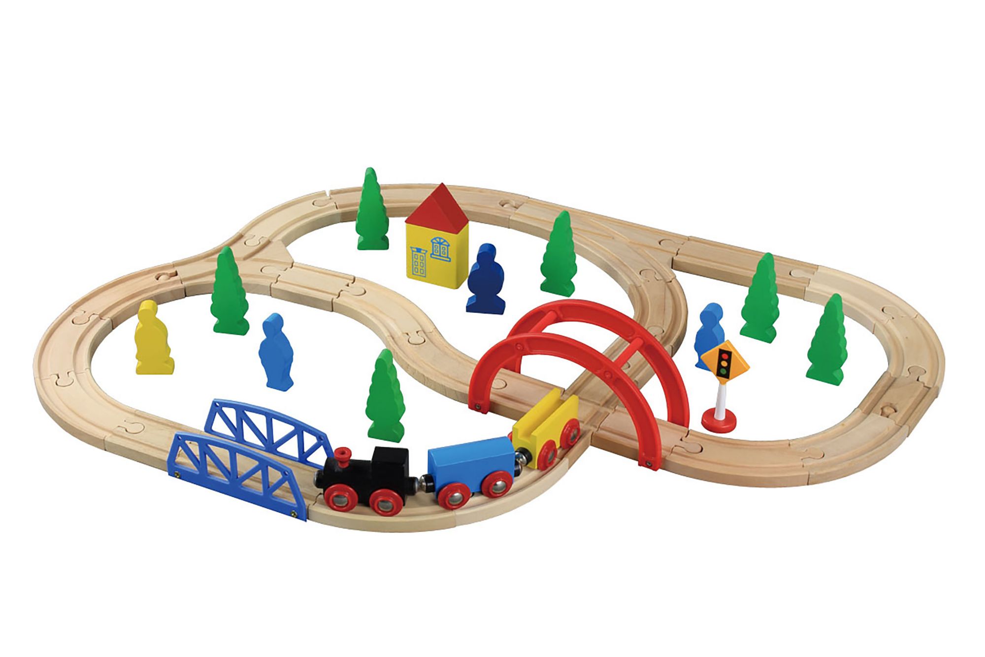 Maxim Enterprise 40-Pc. Wooden Train Set