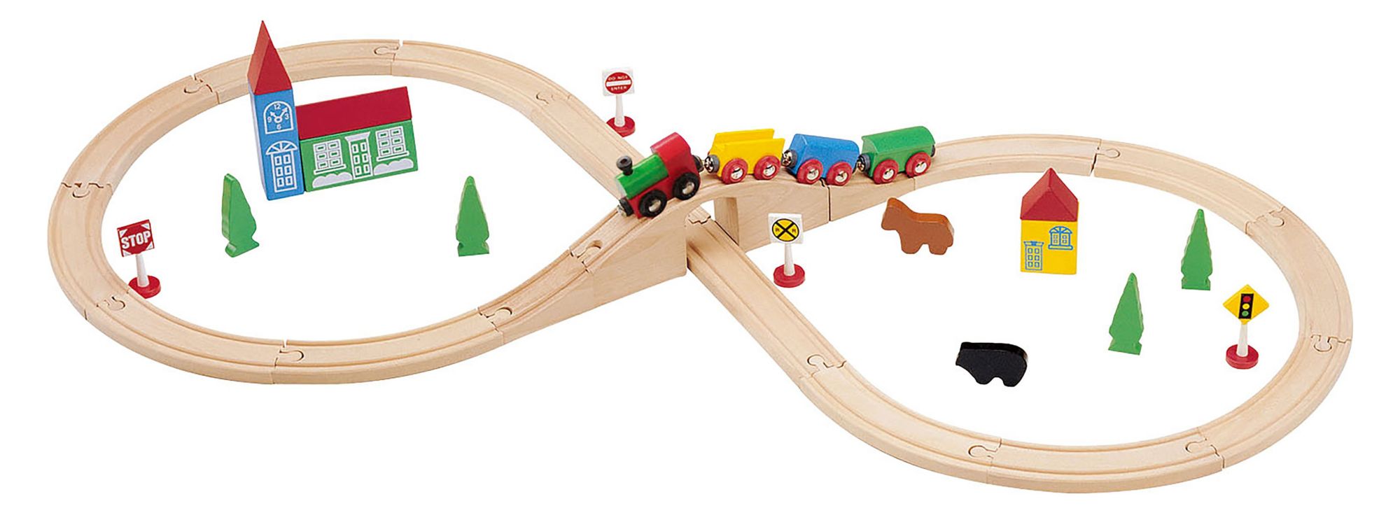 Maxim Enterprise 37-Piece Wooden Train Set