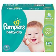Pampers Baby-Dry Diapers, Size 4, 174 ct.