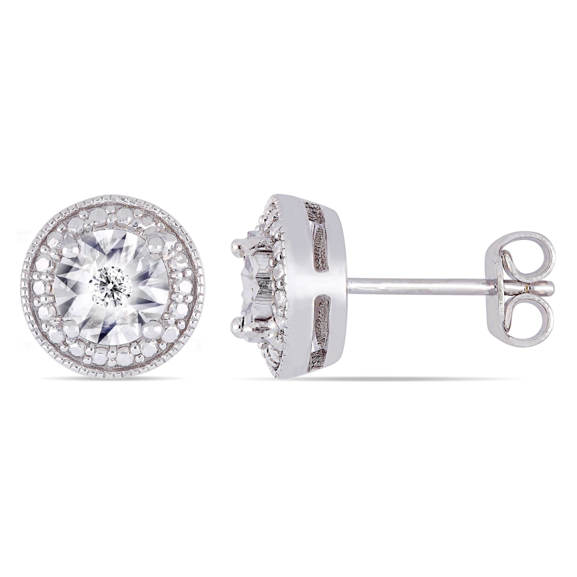 Sterling Silver V-Shaped Corner Stud Earrings – Halo's London