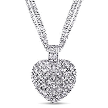 .98 ct. t.w. Diamond Heart Pendant in Sterling Silver | BJ's Wholesale Club