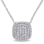 .47 ct. t.w. Diamond Layered Halo Pendant in Sterling Silver