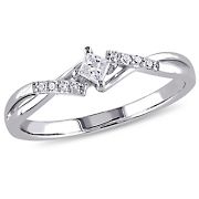 .14 ct. t.w. Diamond Engagement Ring in 10k White Gold, Size 9