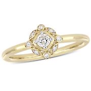 .16 ct. t.w. Diamond Halo Engagement Ring in 10k Yellow Gold, Size 7
