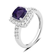 1.50 ct. t.w. Amethyst and Created White Sapphire Ring in Sterling Silver