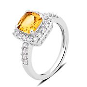 1.50 ct. t.w. Citrine and Created White Sapphire Ring in Sterling Silver