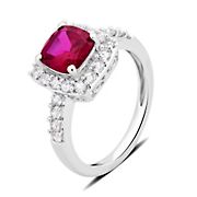 1.50 ct. t.w. Ruby and Created White Sapphire Ring in Sterling Silver