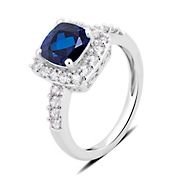 1.50 ct. t.w. Blue Diamond and White Sapphire Ring in Sterling Silver