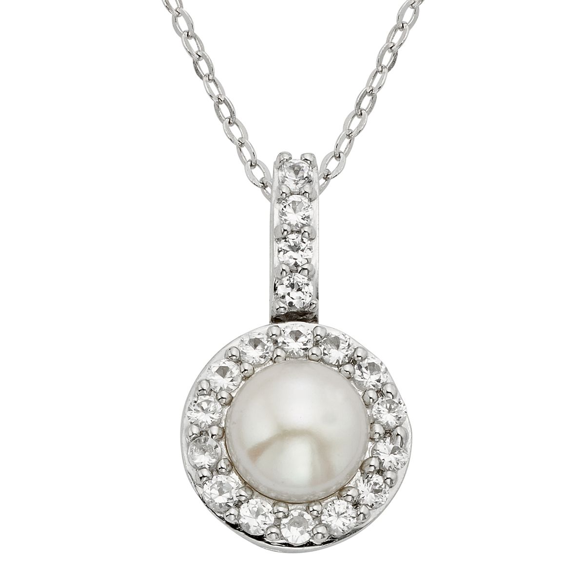 1.00 Gemstone and Created White Sapphire Accents Pendant in Sterling Silver