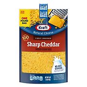 Kraft Sharp Cheddar Finely Shredded Cheese, 2 pk./1 lb.