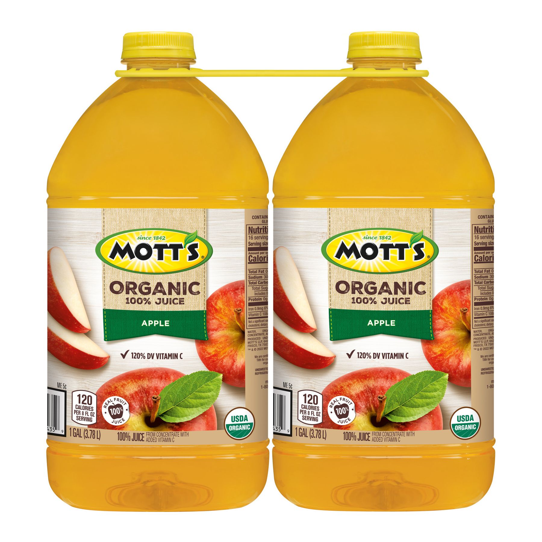 Mott's 100% Organic Apple Juice, 2 pk./1 gal.