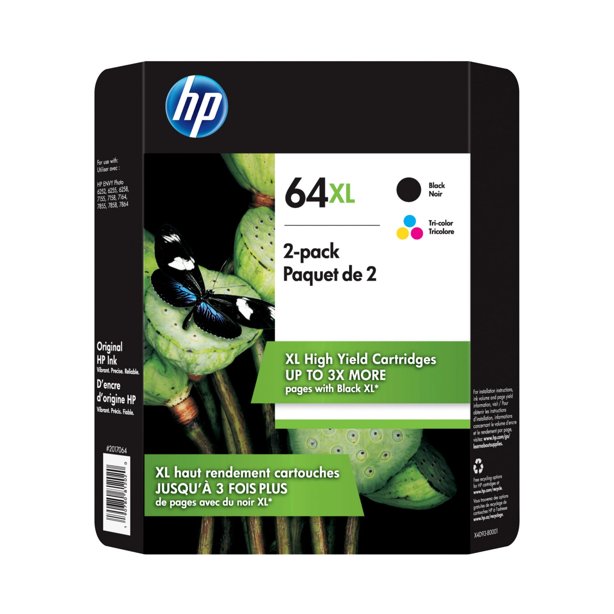 HP Inc. 64XL Combo Ink Cartridges, 2 pk.