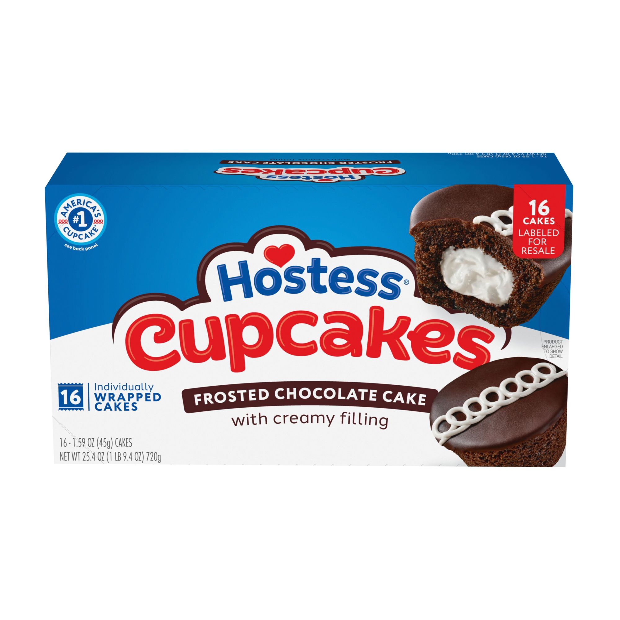 Hostess Individually Wrapped Chocolate Cupcakes with Cream Filling, 16 ct.