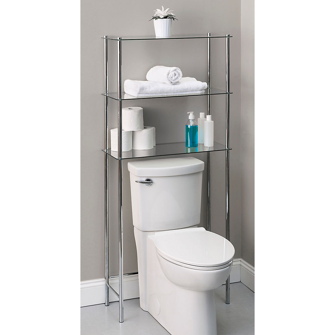 Home Basics 3 Shelf Over The Toilet Space Saver Silver Bjs