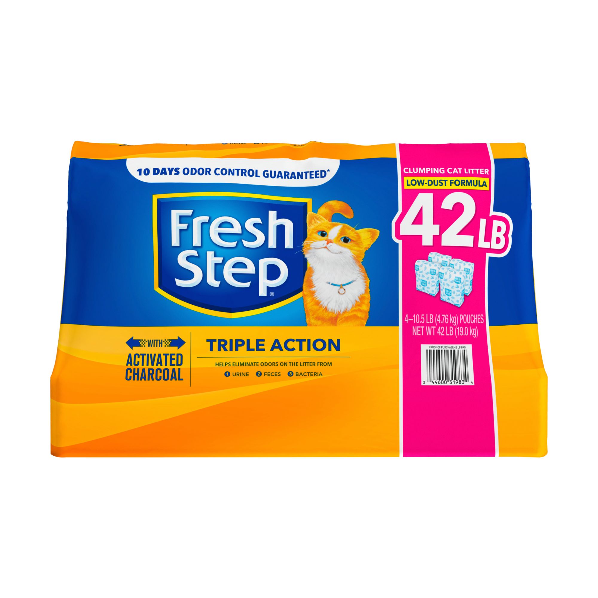 Fresh Step Triple Action Scented Scoopable Cat Litter, 42 lbs.