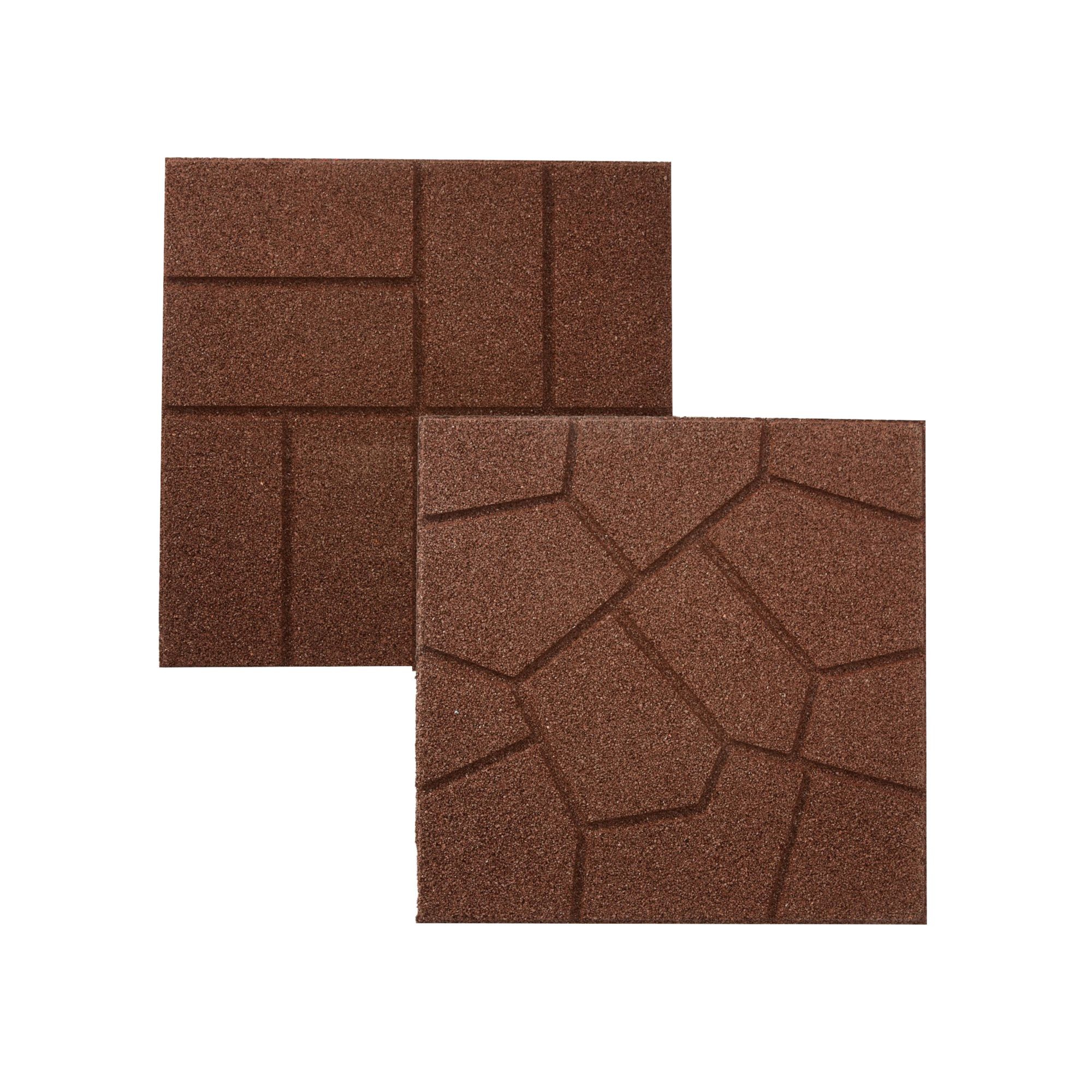 Rubberific Dual Sided 16 X 16 Rubber Pavers 6 Pk Brown Bjs