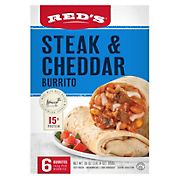 Reds All Natural Steak & Cheese Burritos, 6 ct./30 oz.
