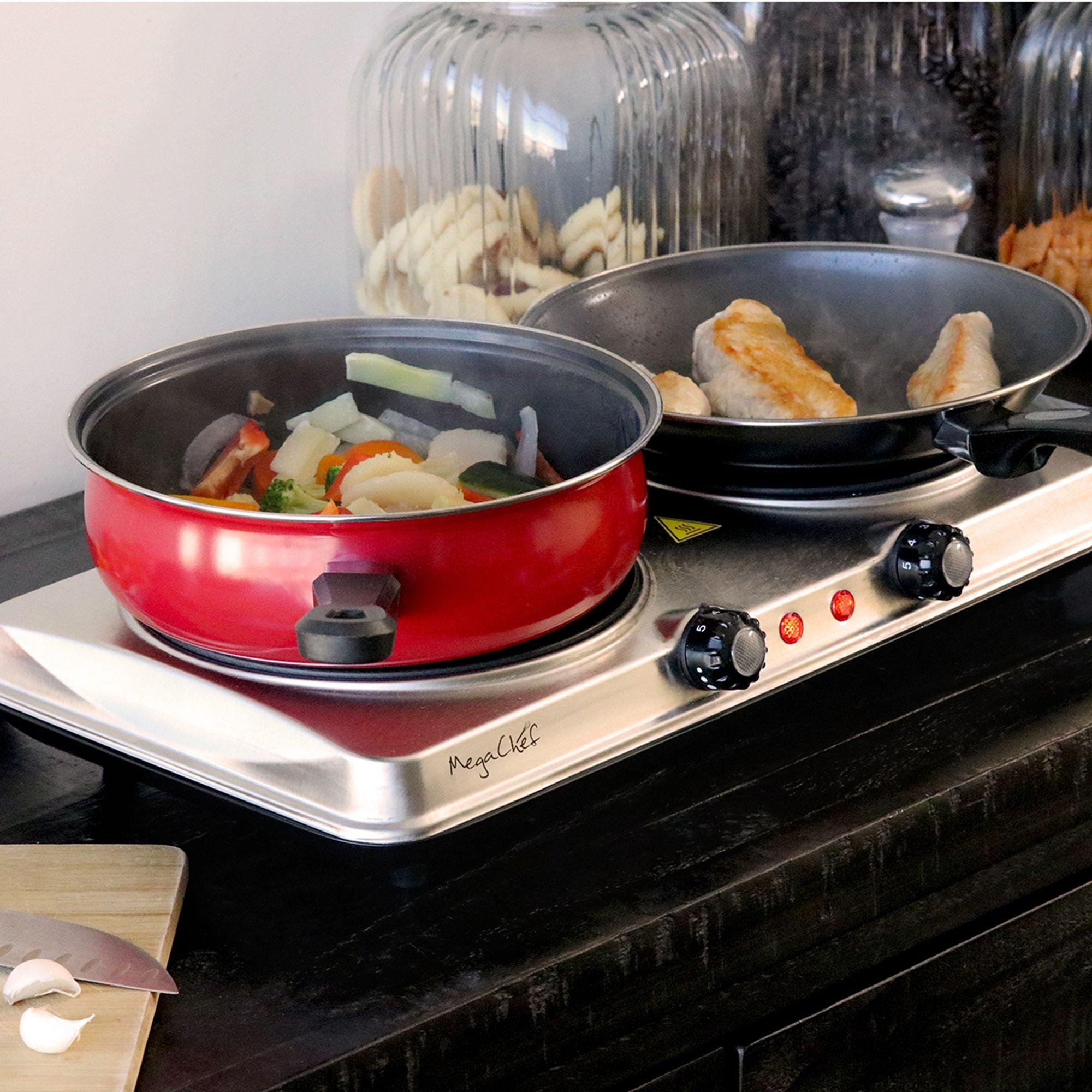 MegaChef Reversible Indoor Grill and Griddle with Removable