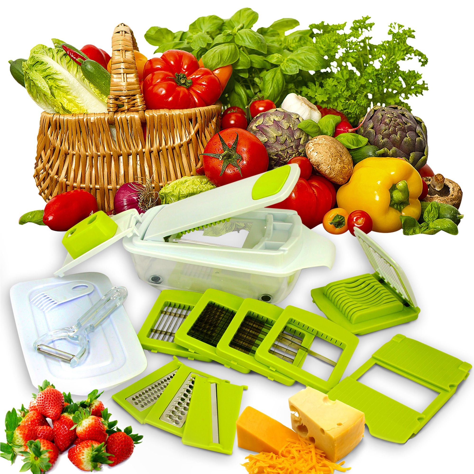 Multi-function Vegetable Cutter 12-piece Set, Kitchen Slicing And