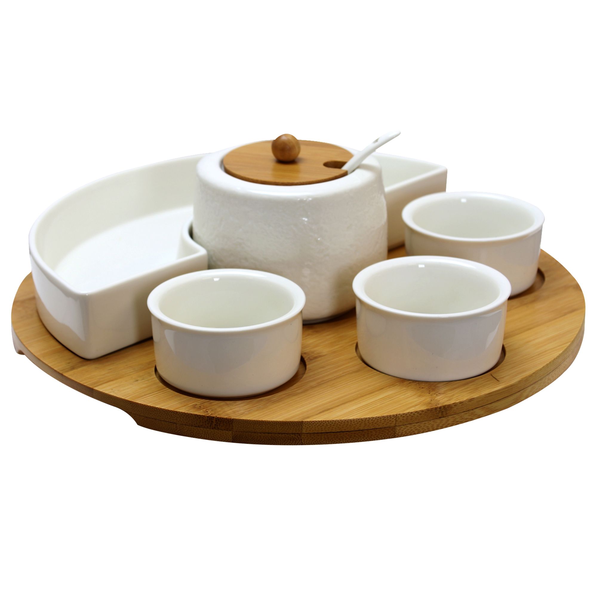 Elama 6-Pc. Lazy Susan Appetizer Set