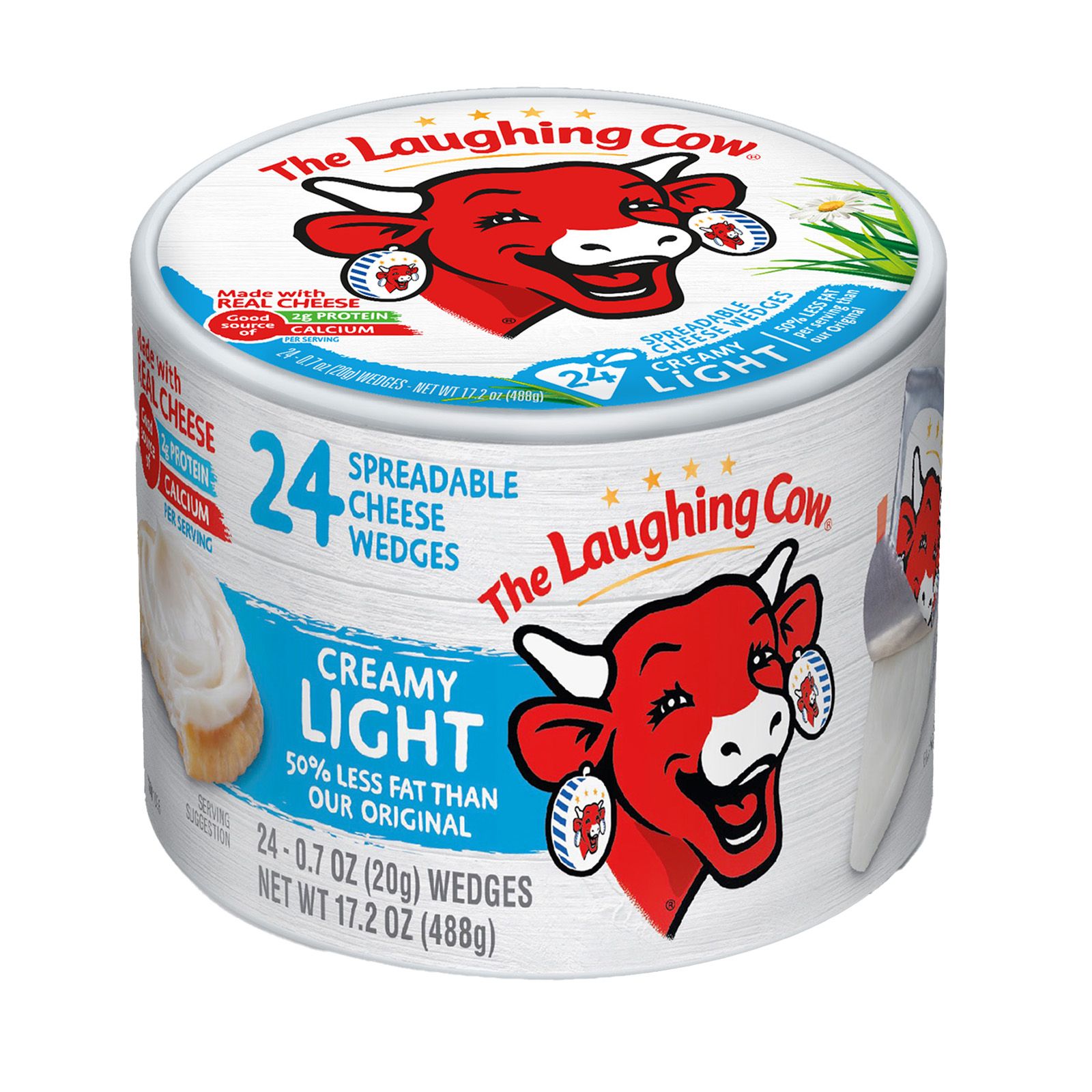 The Laughing Cow Light Creamy Swiss Spreadable Cheese Wedges, 24 ct.