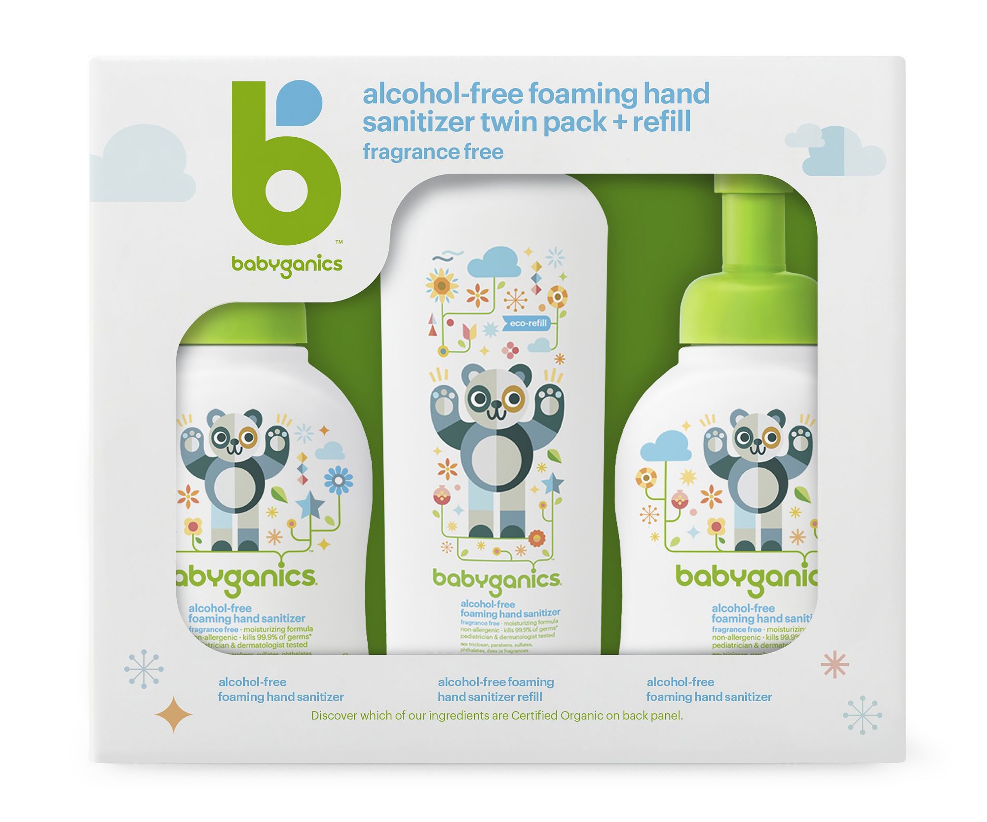 Babyganics Alcohol-Free Hand Sanitizer, 2 pk./8.45 oz. with 16 oz. Refill