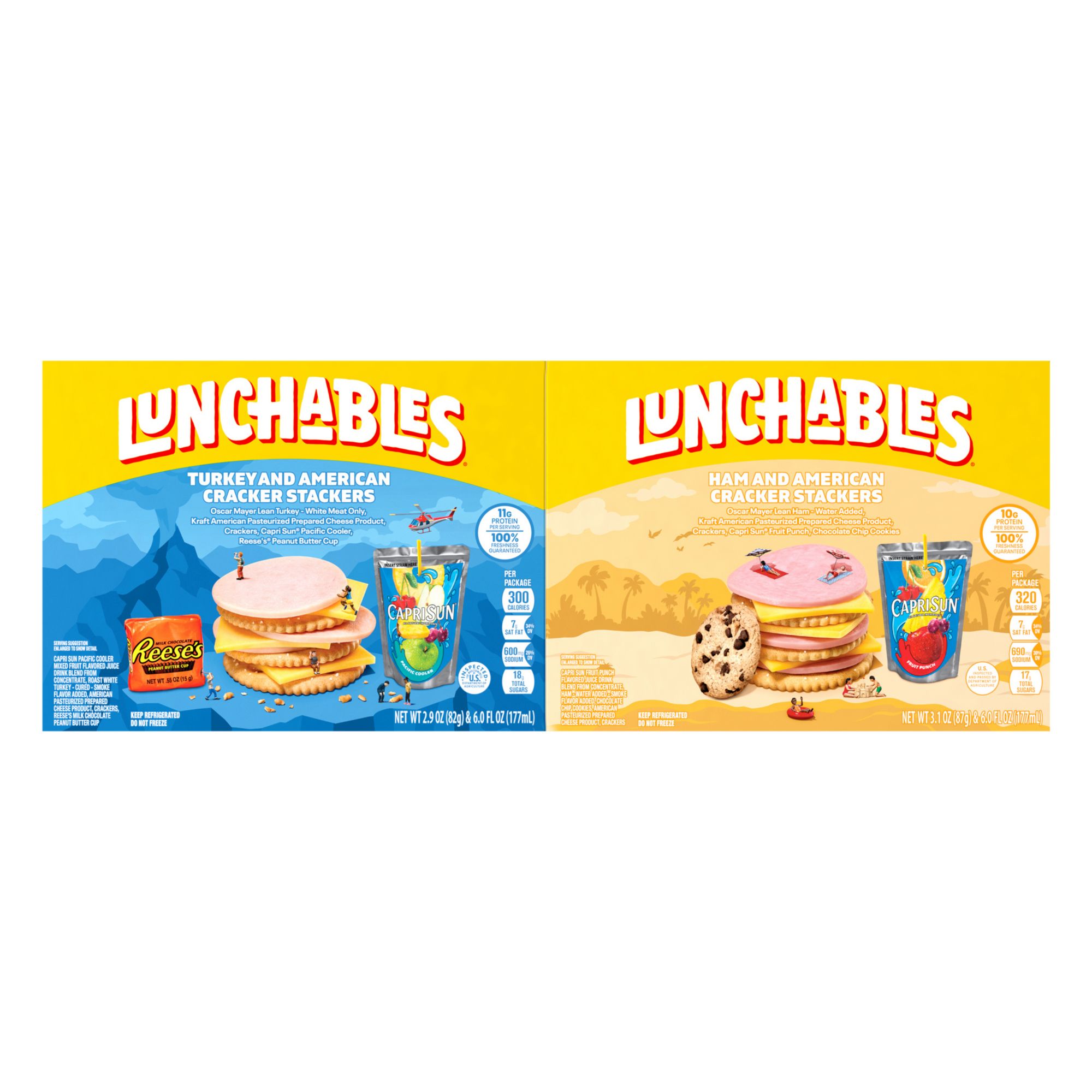 Lunchables Turkey/American & Ham/American Cracker Stackers Variety Pack, 4 pk.