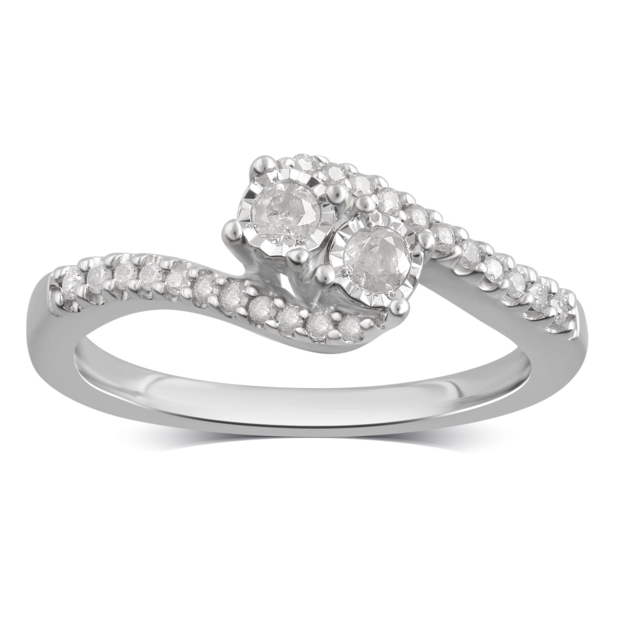 .25 ct. t.w. Diamond Bypass Ring in Sterling Silver