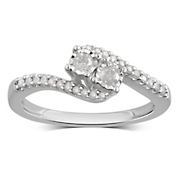 .25 ct. t.w. Diamond Bypass Ring in Sterling Silver