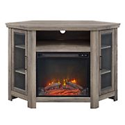 W. Trends 48&quot; Transitional Corner Fireplace TV Stand for Most TV's up to 55&quot; - Grey Wash