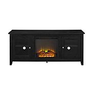 W. Trends 58&quot; Fireplace TV Console - Black