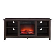 W. Trends 58&quot; Rustic Fireplace TV Stand for Most TV's up to 65&quot; - Espresso