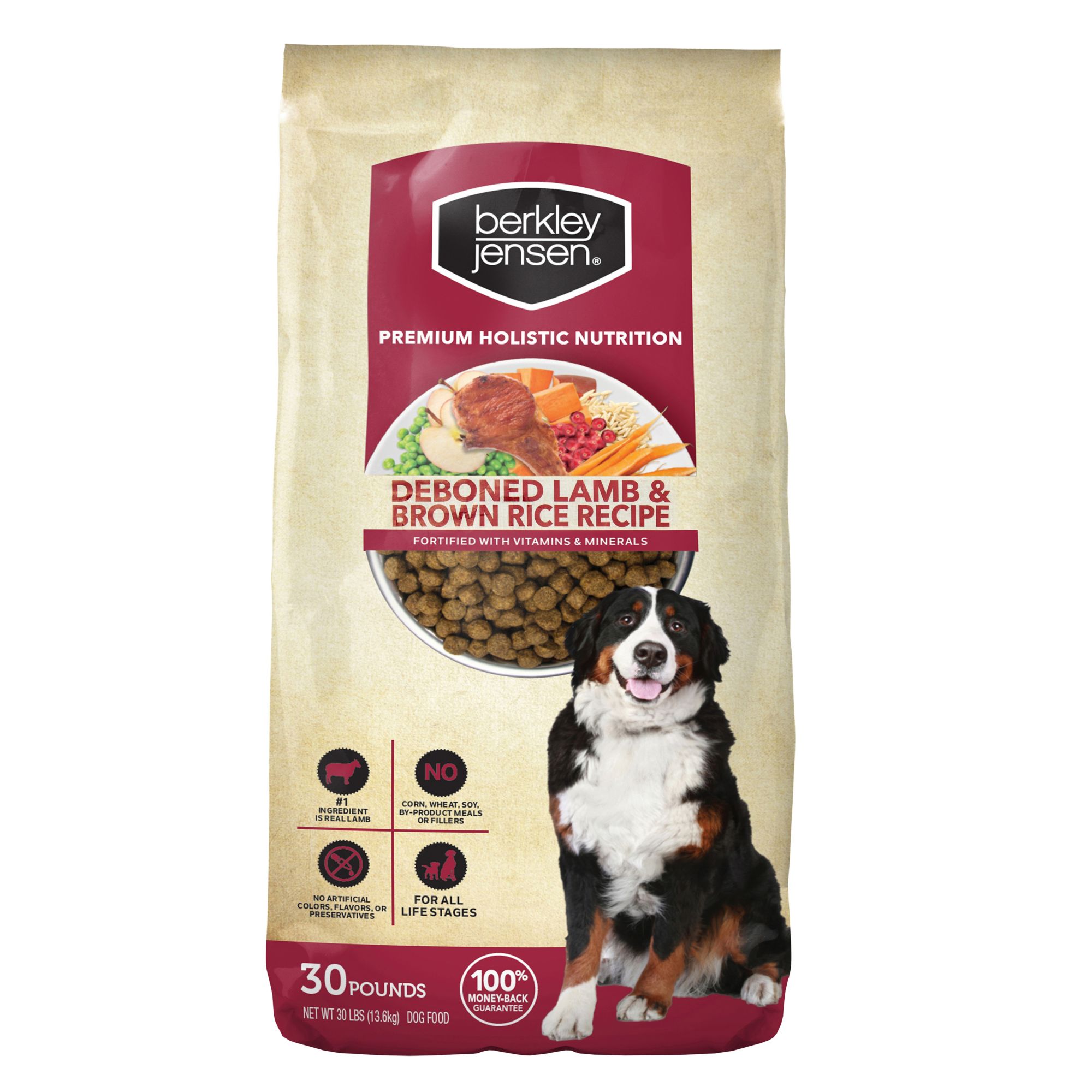 Berkley Jensen Premium Holistic Nutrition Lamb and Brown Rice Dry Dog Food, 30 lbs.